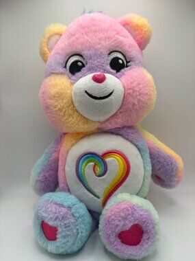Basic Fun Care Bears Togetherness Bear Rainbow Fur & Heart 2021 14" (SKU: 780TO)